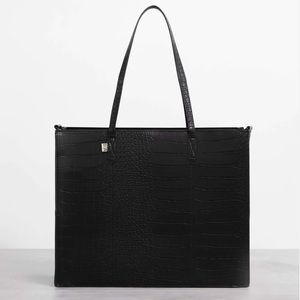 Used Beis “The Work Tote” in black croc
